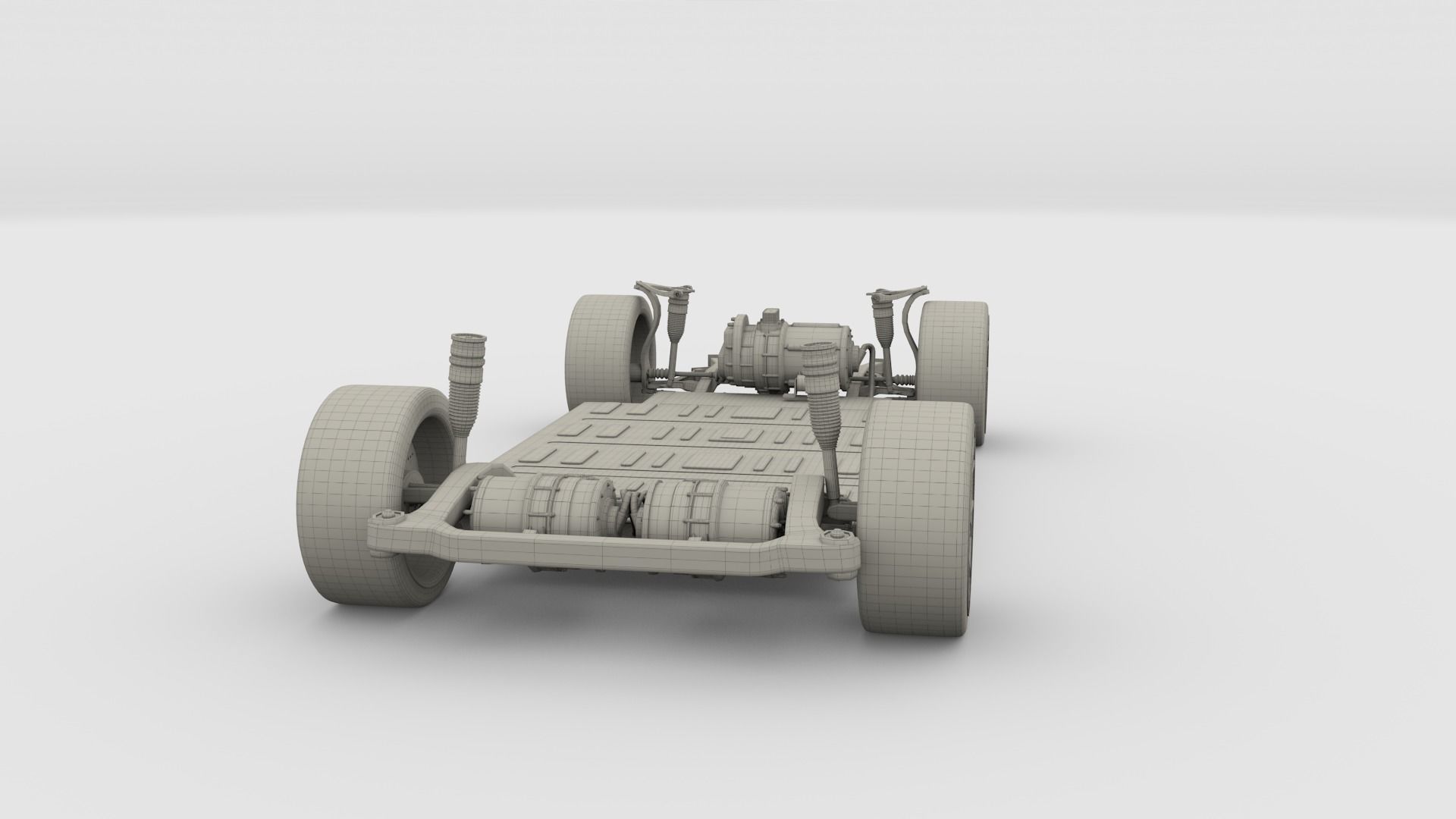 Tesla Roadster with Chassis 3D model_28