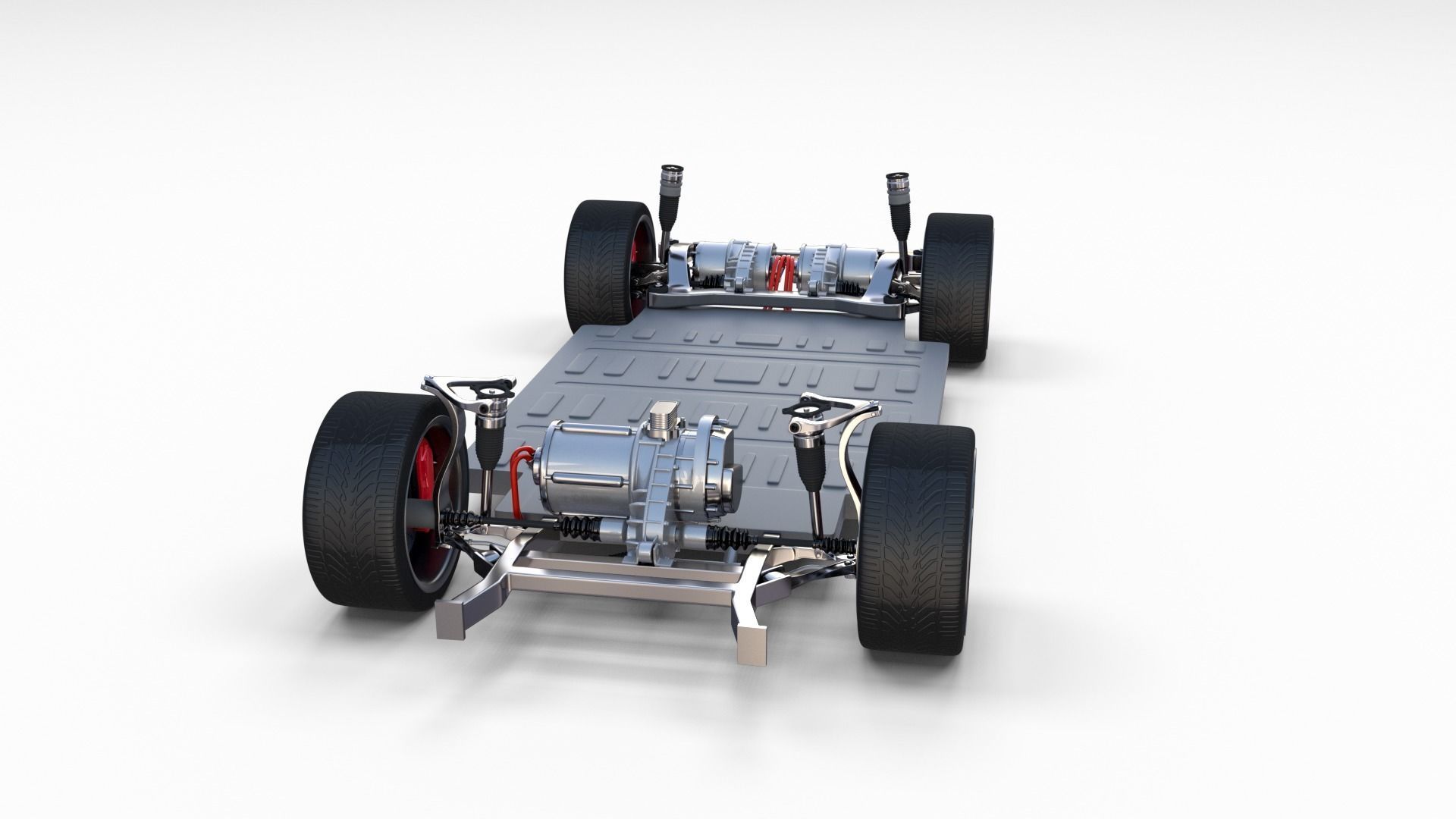 Tesla Roadster with Chassis 3D model_9