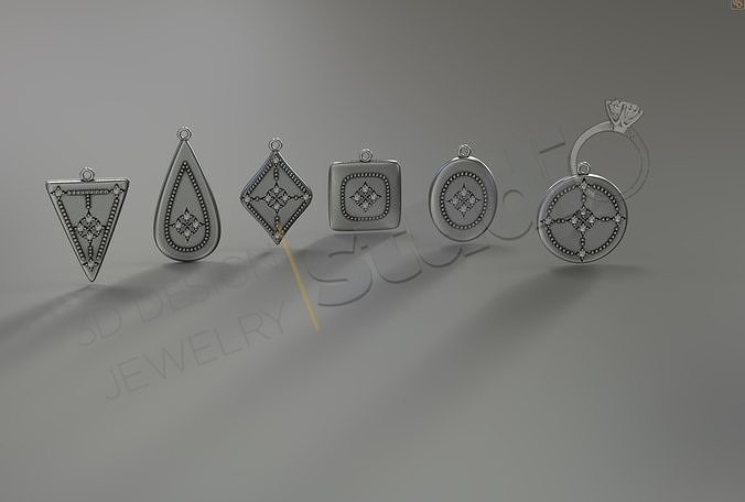 Luxury byzantine pendants designs 3d model 3D print model