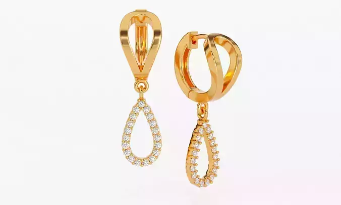 Drop earrings with diamonds