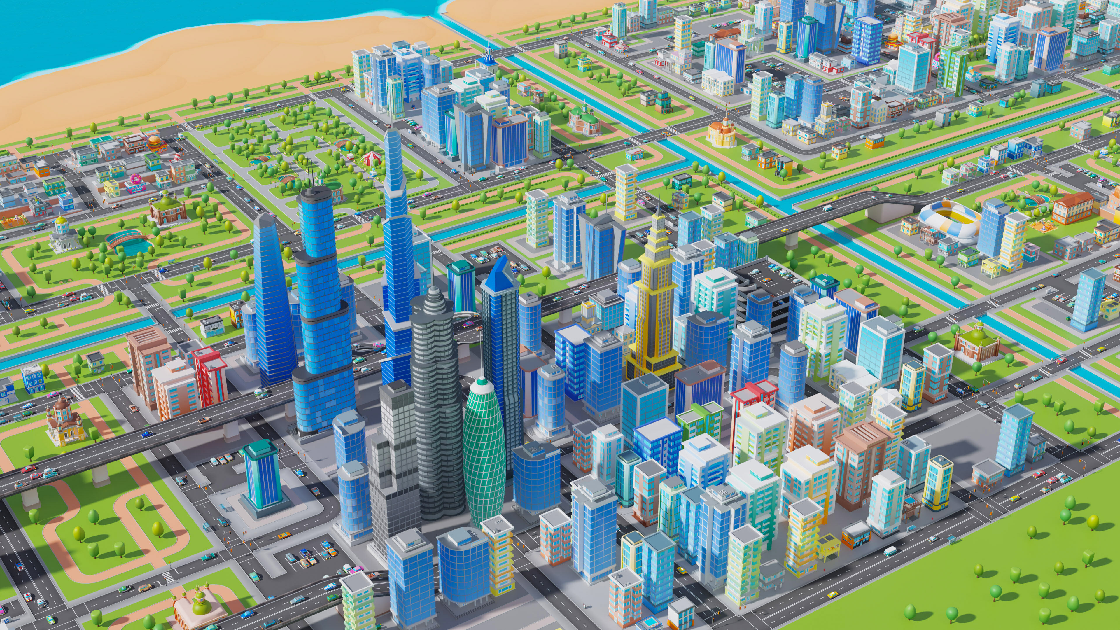 City   Low-poly 3D model_9