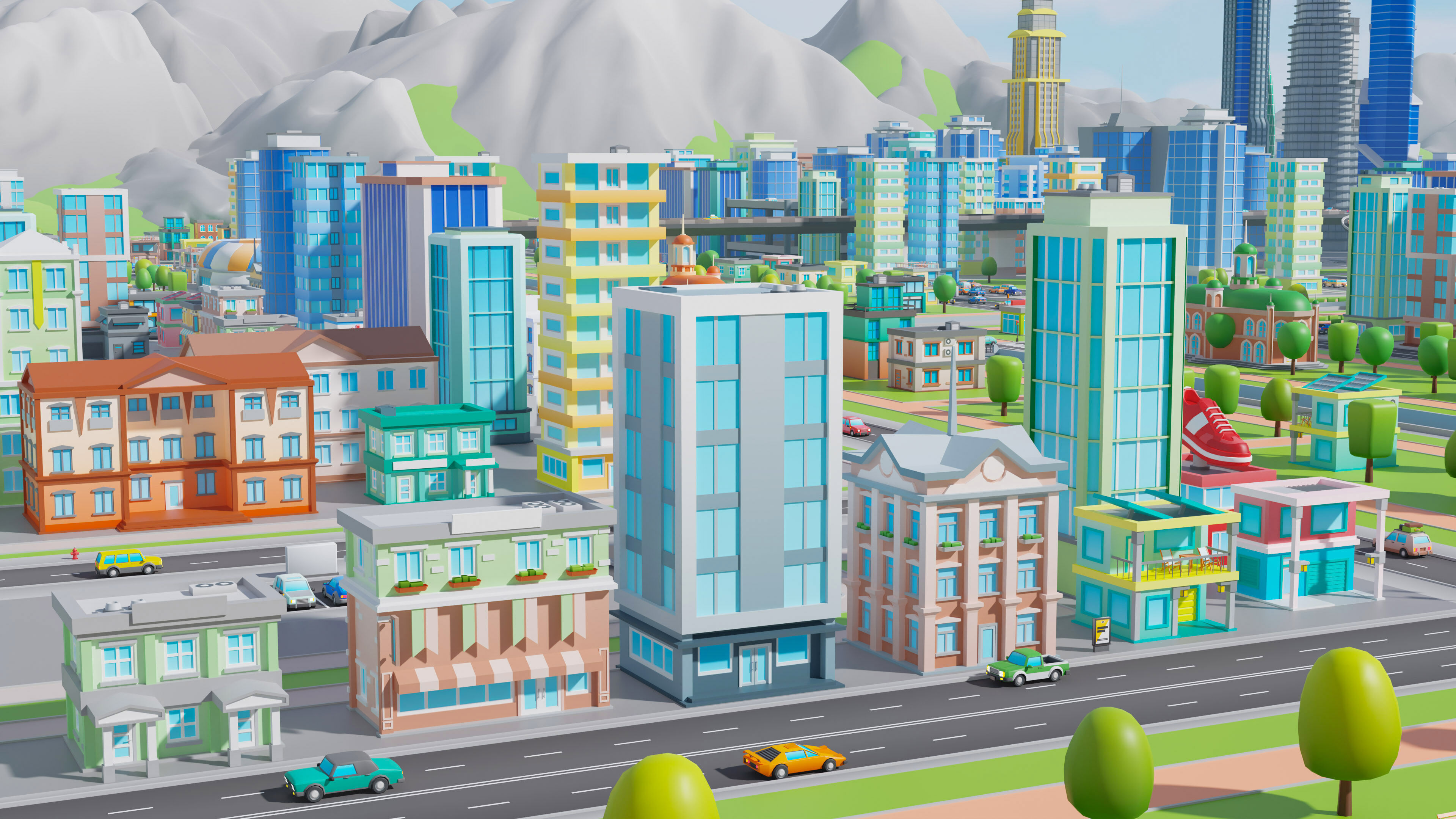 City   Low-poly 3D model_48