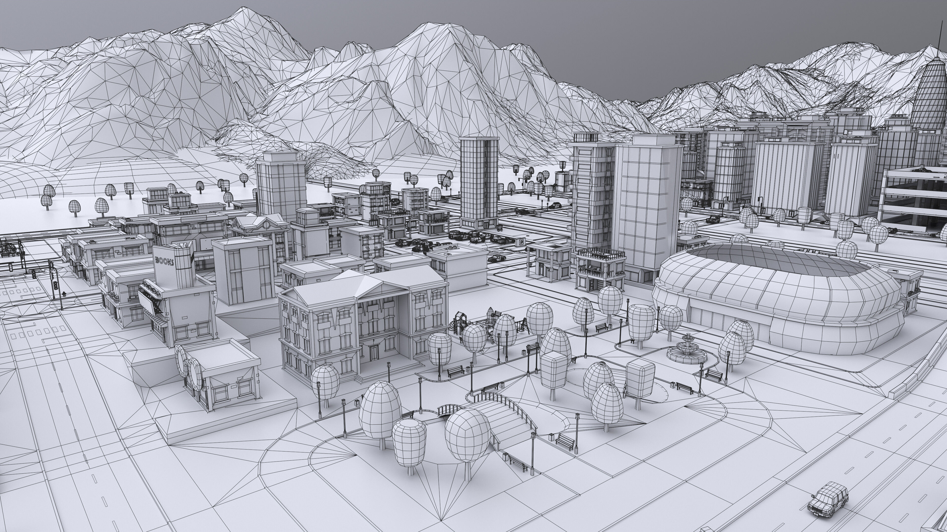 City   Low-poly 3D model_66
