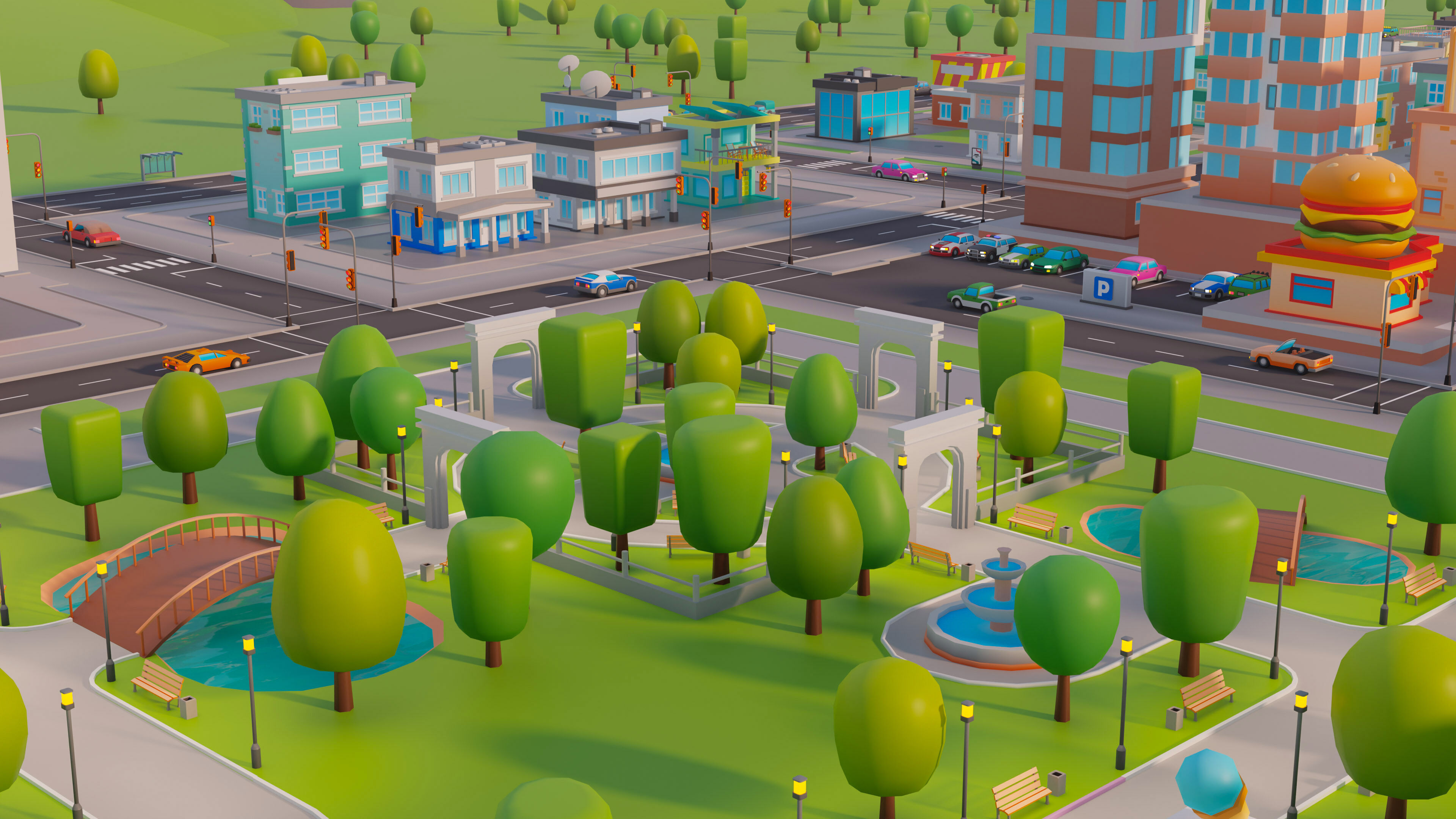 City   Low-poly 3D model_58