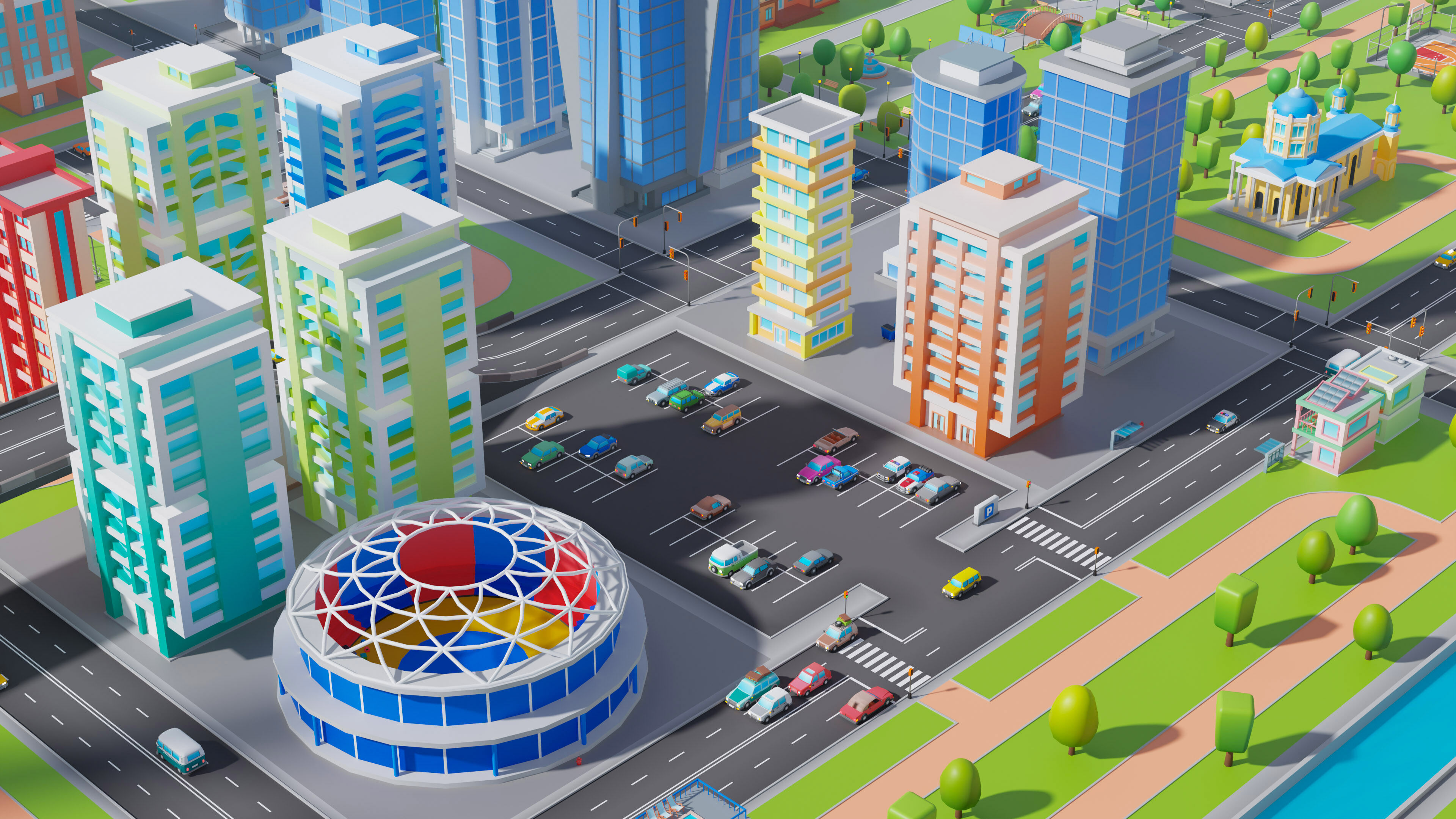 City   Low-poly 3D model_34