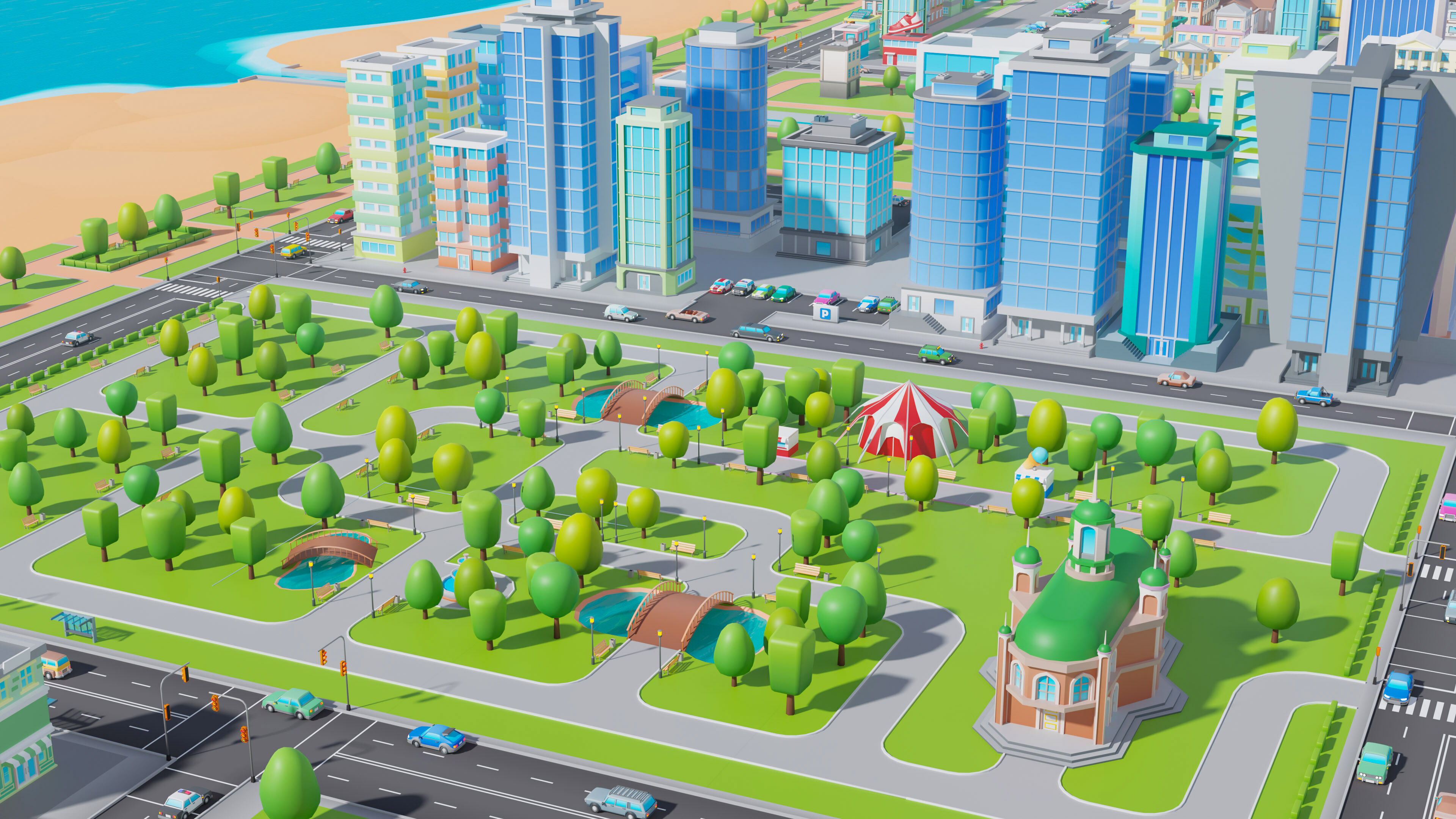 City   Low-poly 3D model_11