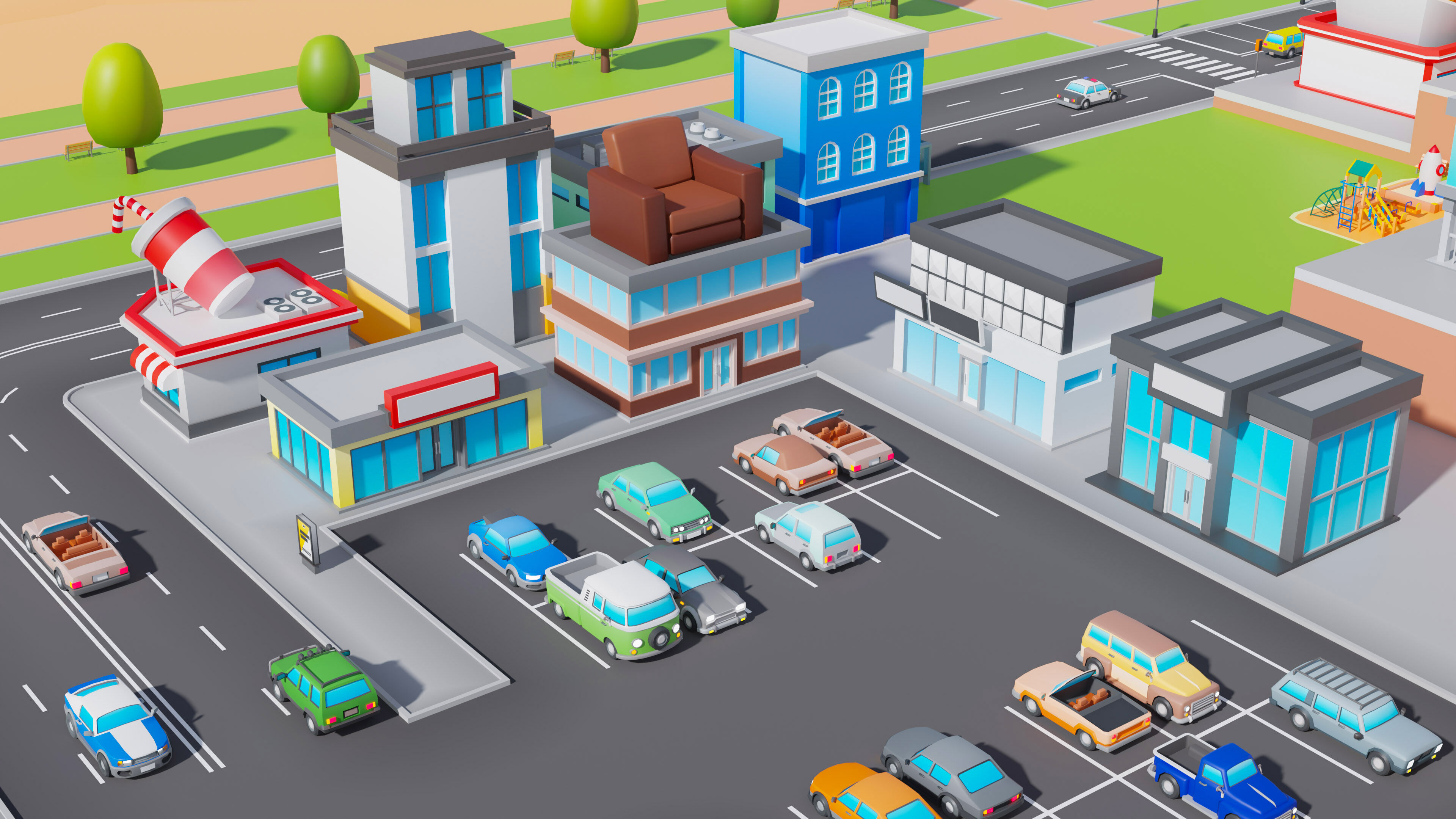 City   Low-poly 3D model_56