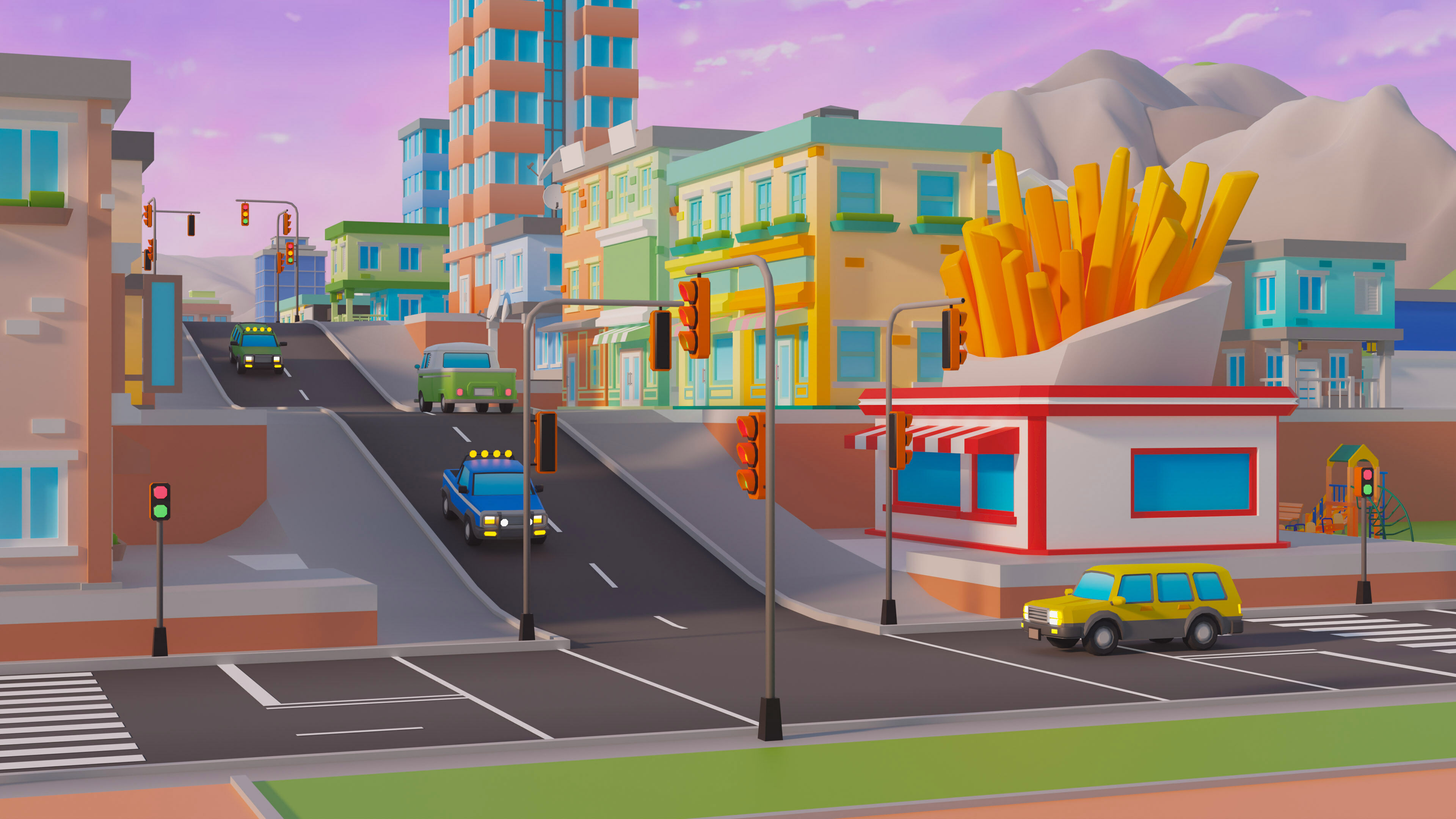 City   Low-poly 3D model_8