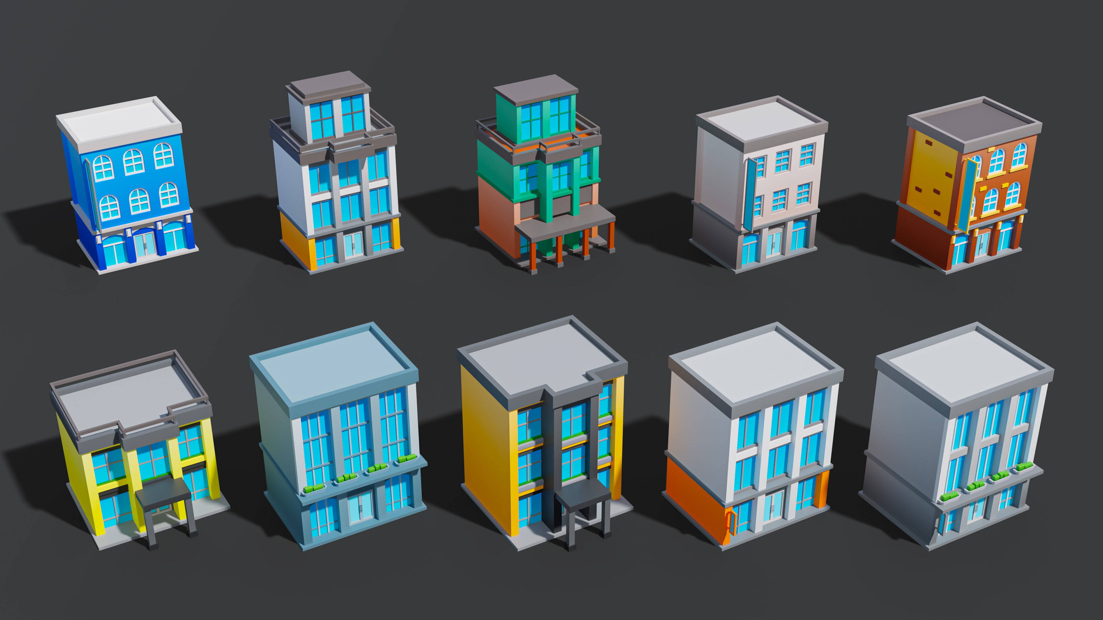 City   Low-poly 3D model_19