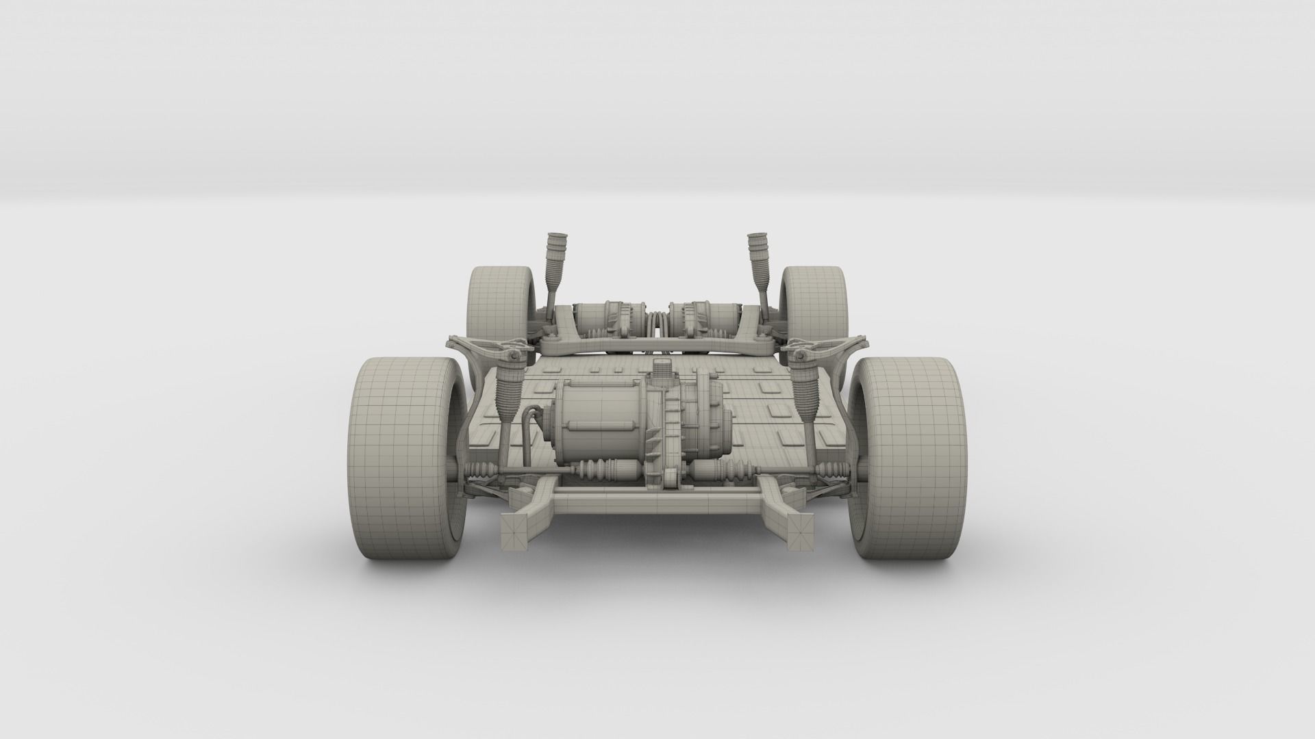 Tesla Roadster Yellow with Chassis 3D model_30