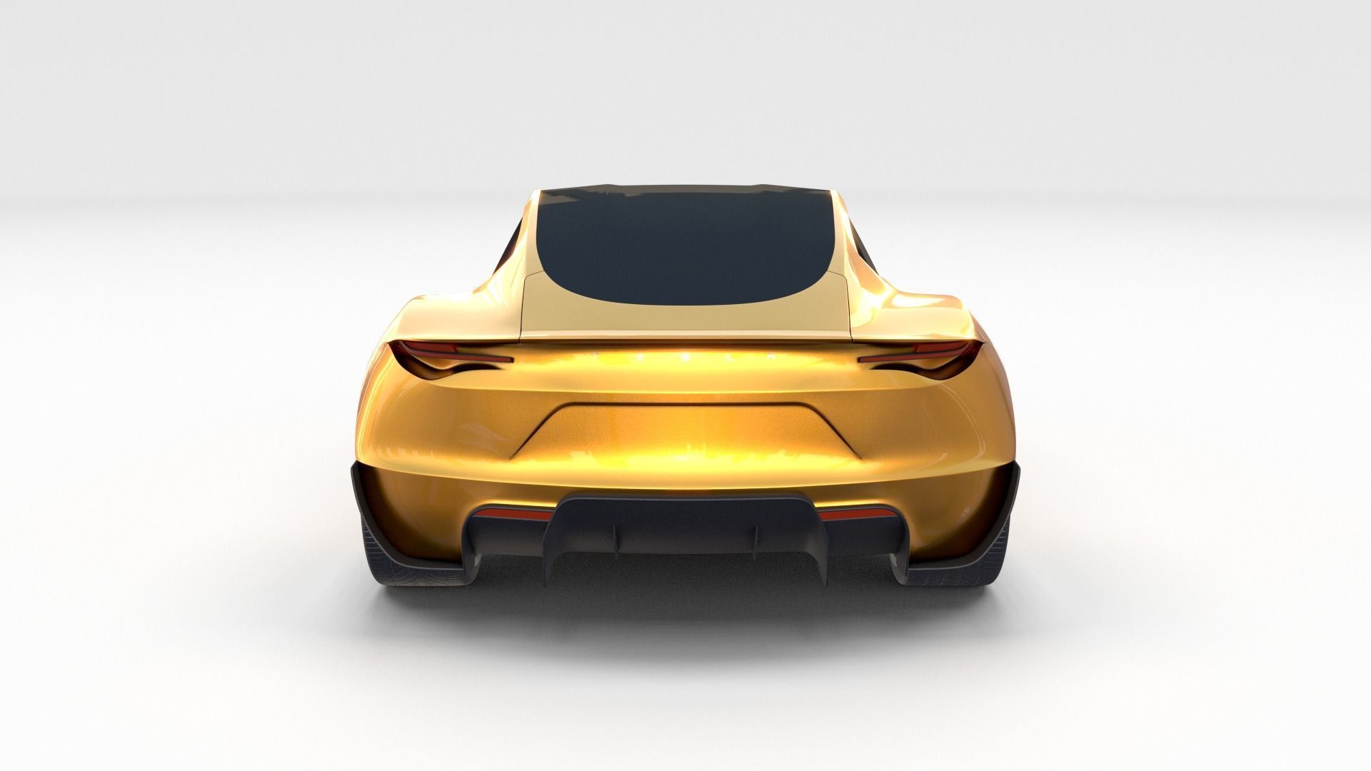 Tesla Roadster Yellow with Chassis 3D model_4