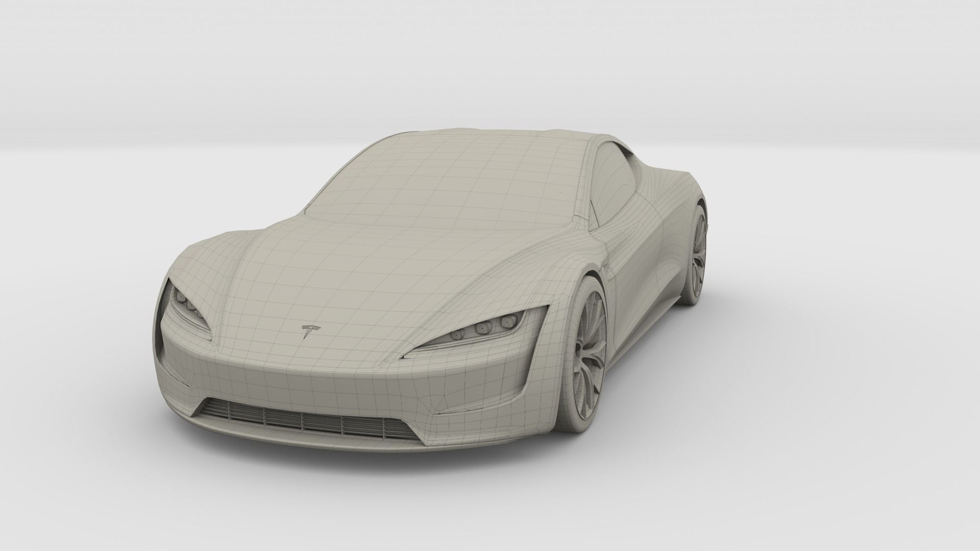Tesla Roadster Yellow with Chassis 3D model_36