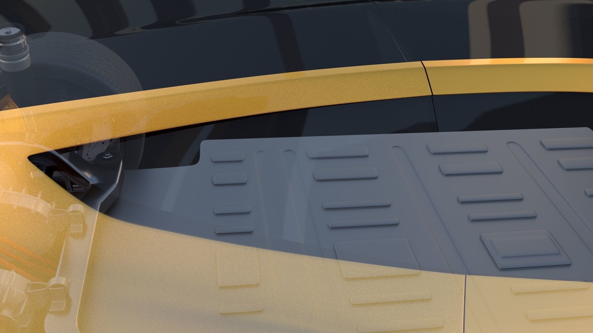 Tesla Roadster Yellow with Chassis 3D model_24