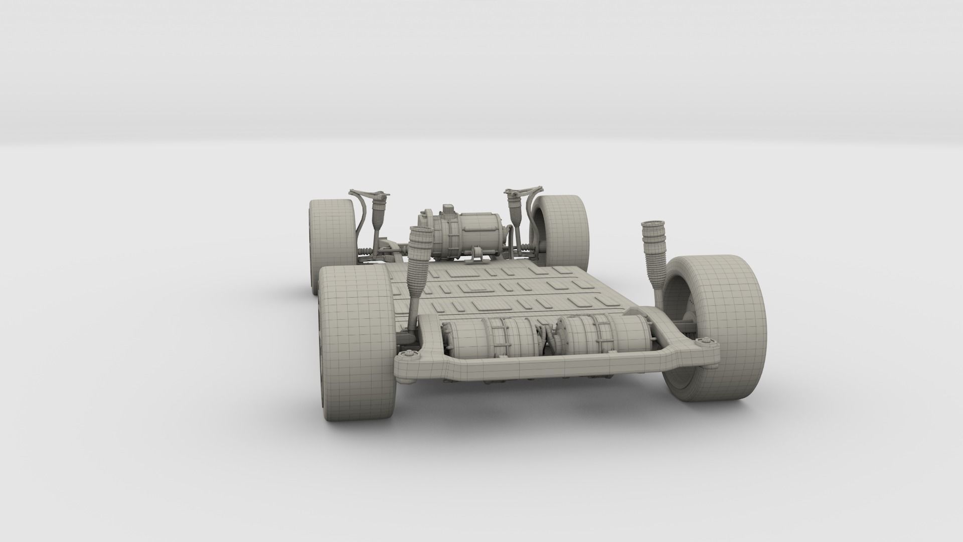 Tesla Roadster Yellow with Chassis 3D model_32
