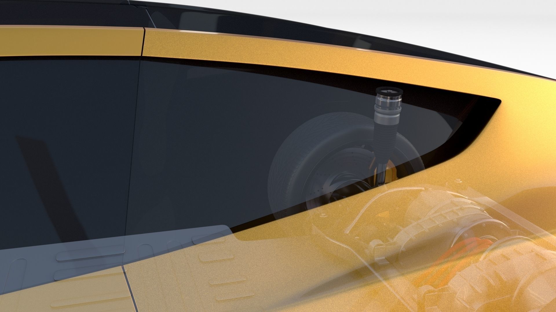 Tesla Roadster Yellow with Chassis 3D model_20