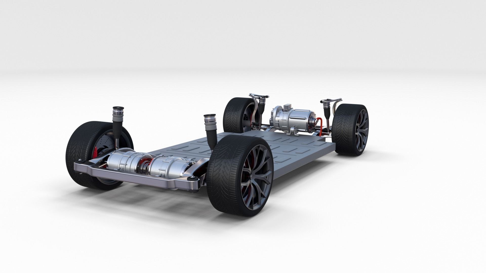 Tesla Roadster Yellow with Chassis 3D model_27