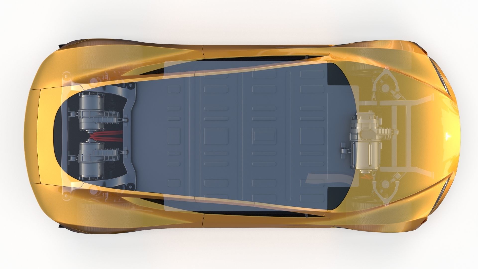 Tesla Roadster Yellow with Chassis 3D model_12