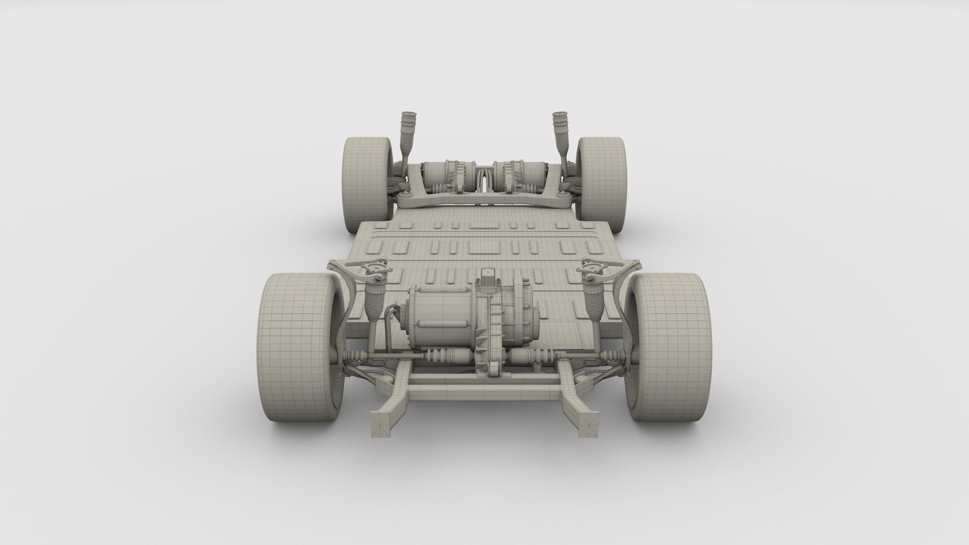 Tesla Roadster Yellow with Chassis 3D model_33