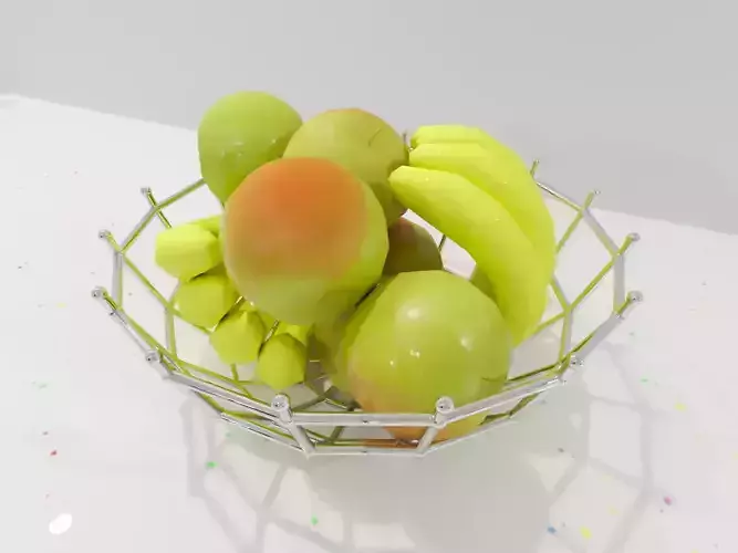 Fruit basket with apples and bananas