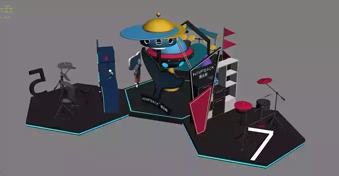 Commercial props children space scene 3D model