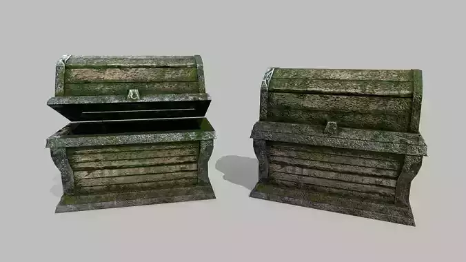 Chest old wooden box