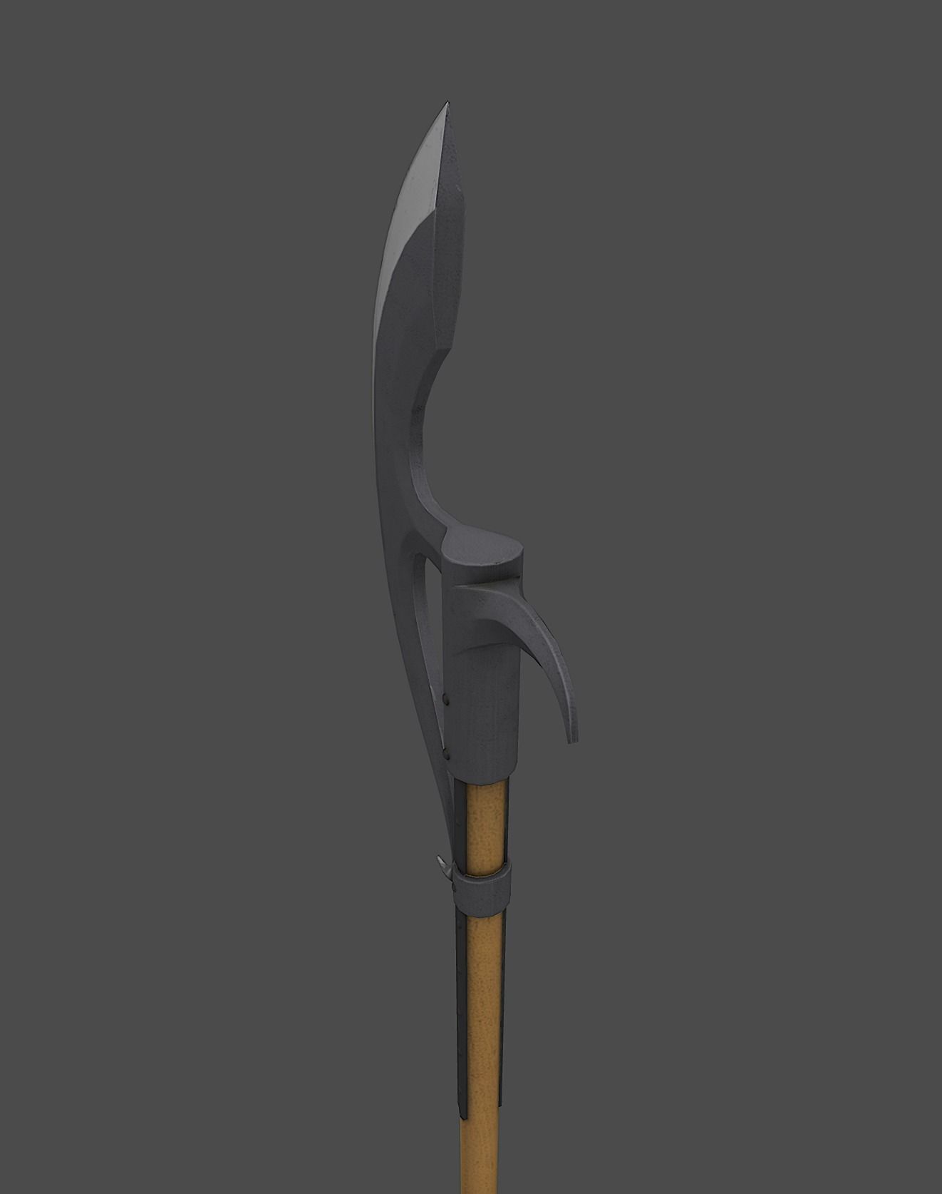 Bardiche sword Low-poly 3D model_4