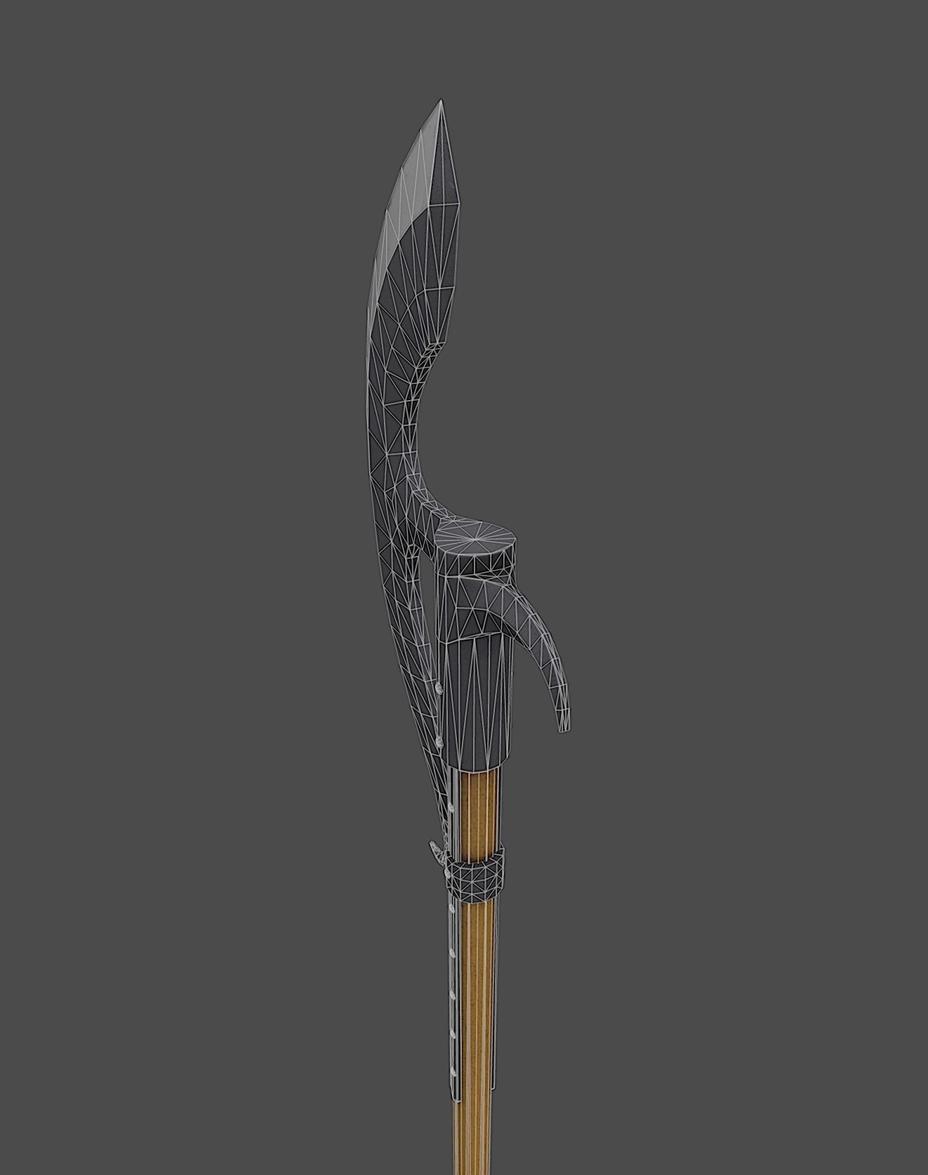 Bardiche sword Low-poly 3D model_8