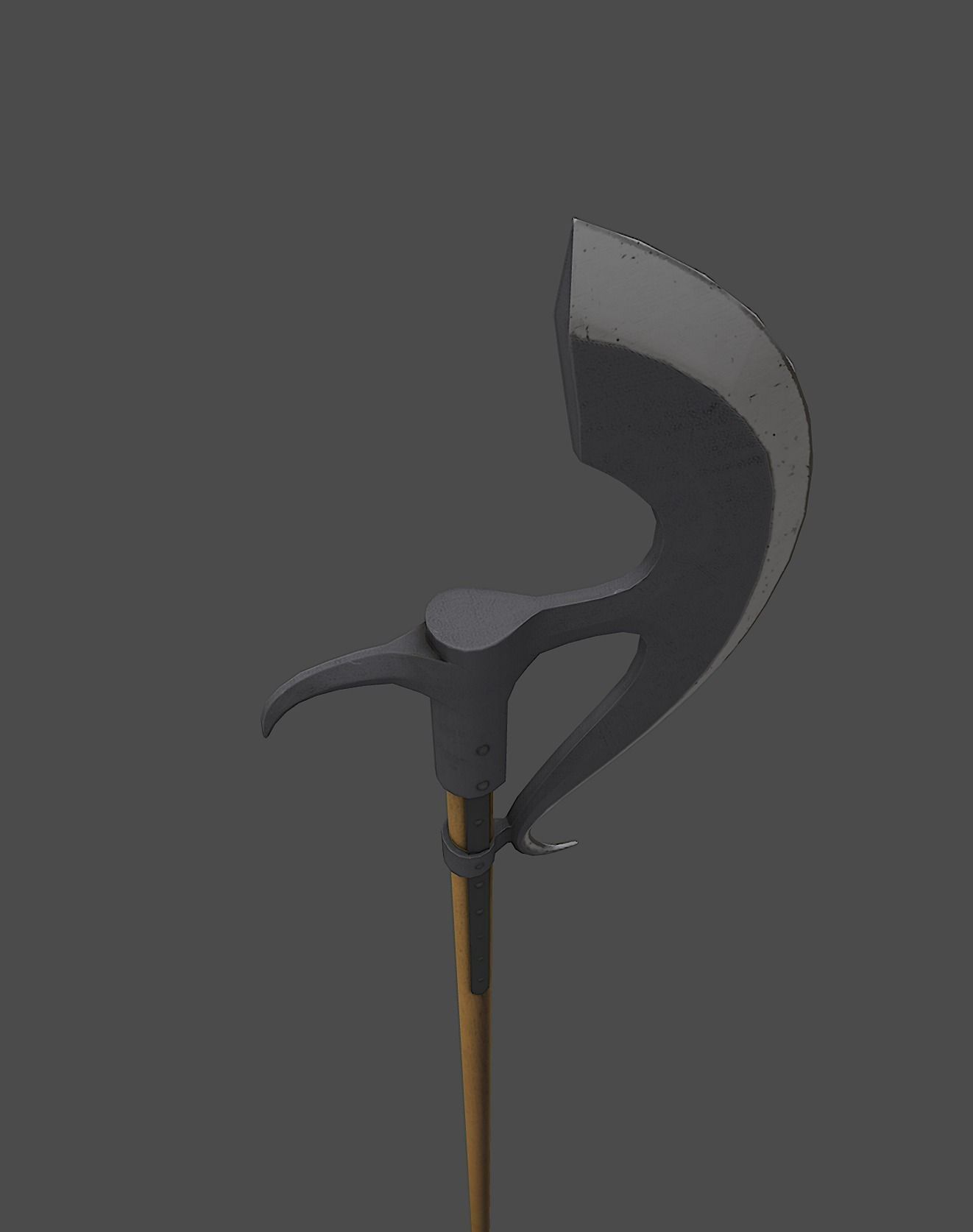 Bardiche sword Low-poly 3D model_5