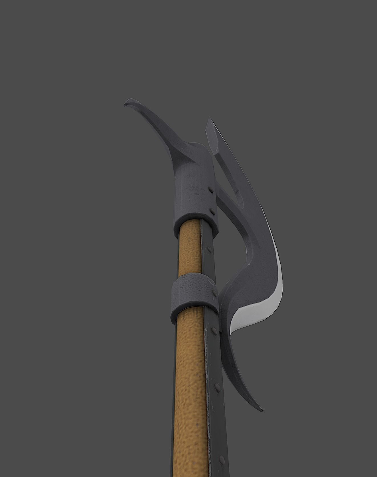 Bardiche sword Low-poly 3D model_9