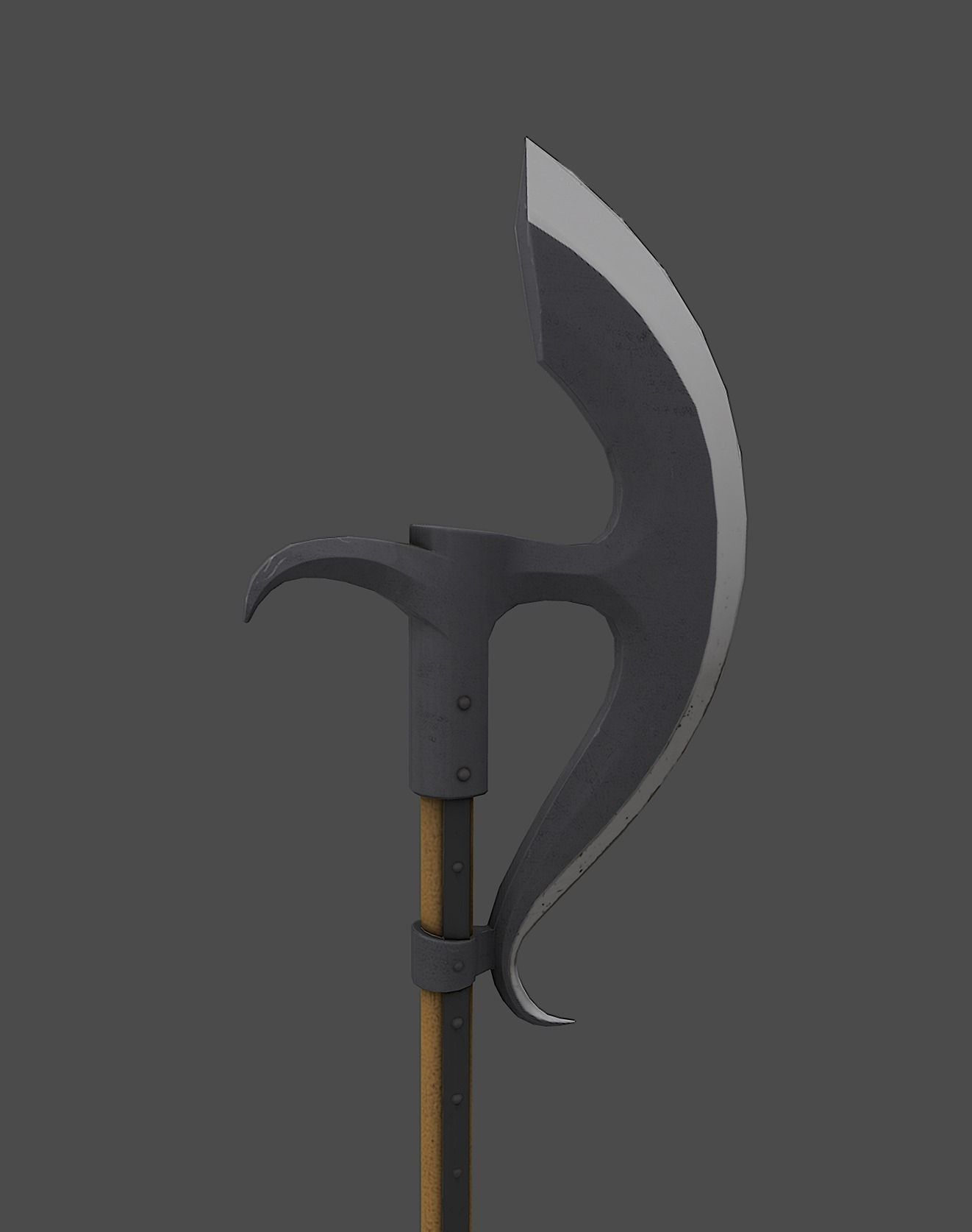 Bardiche sword Low-poly 3D model_7