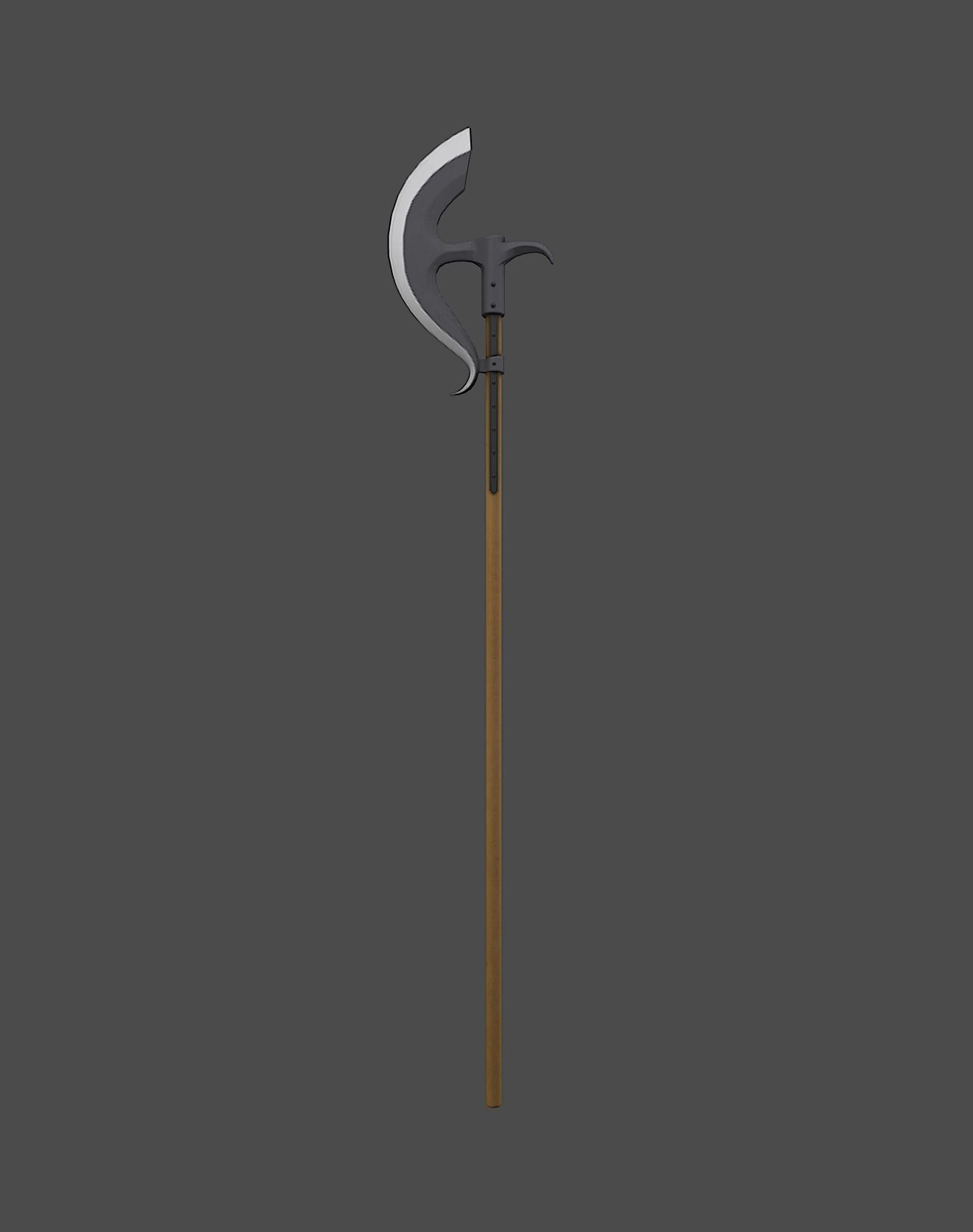 Bardiche sword Low-poly 3D model_0