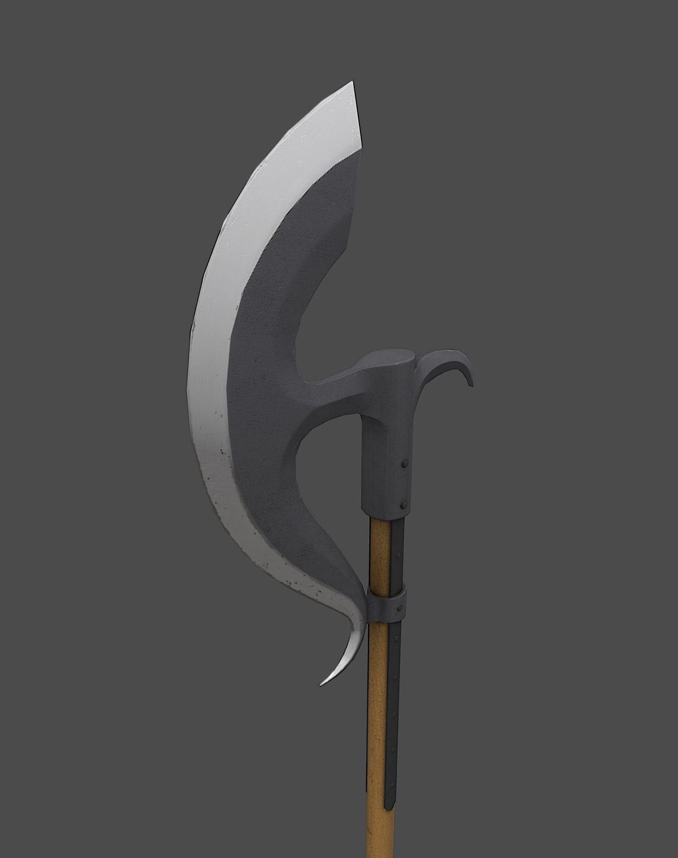 Bardiche sword Low-poly 3D model_6
