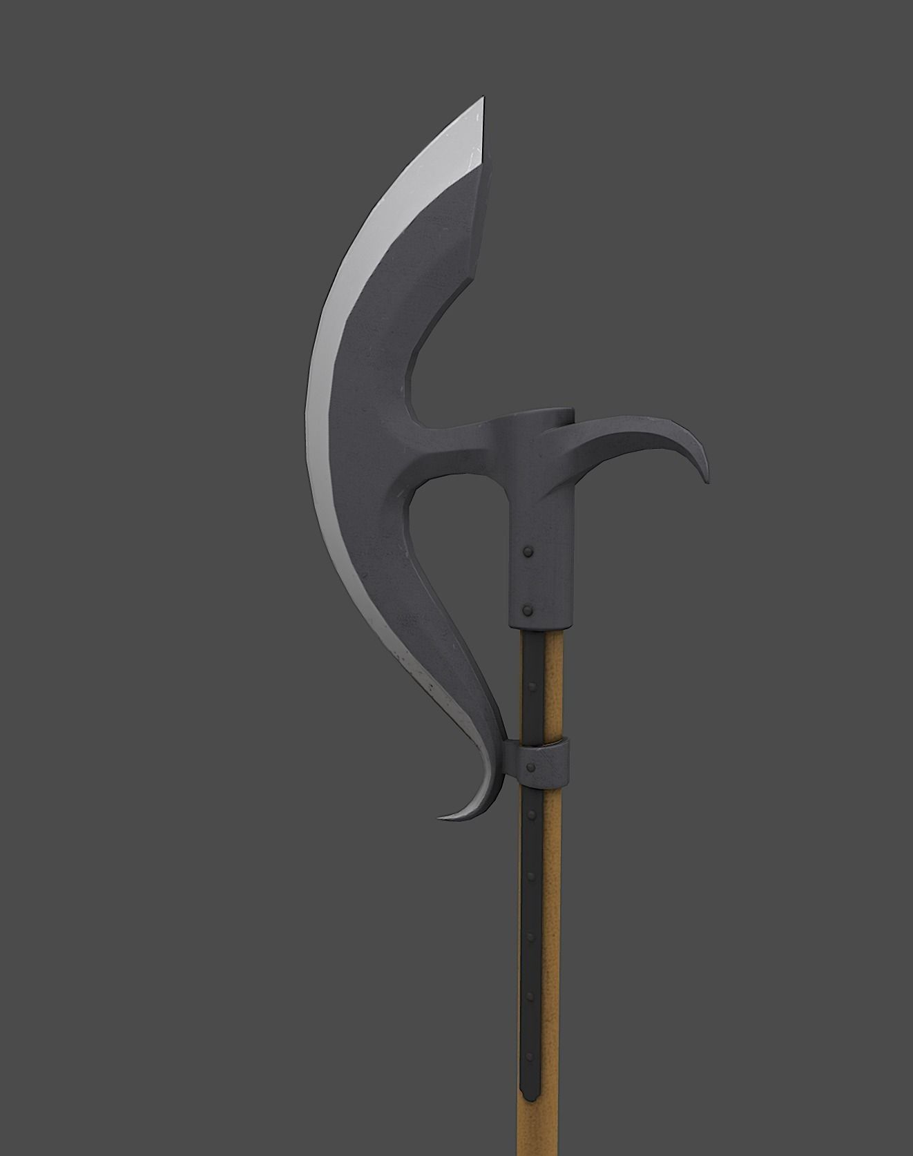 Bardiche sword Low-poly 3D model_2