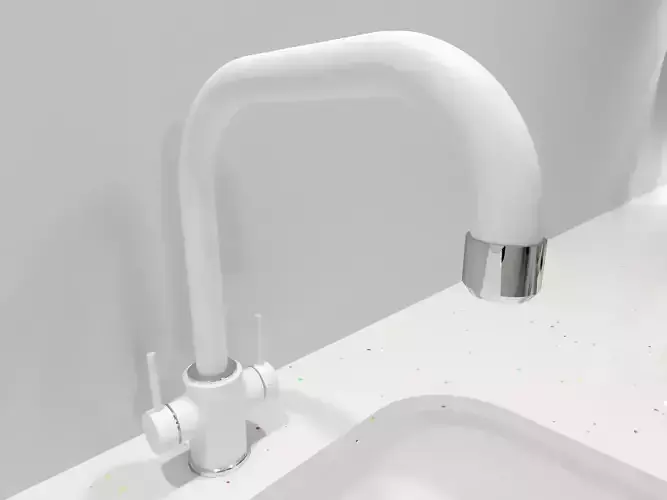Crane - Kitchen Faucet - White 3D model