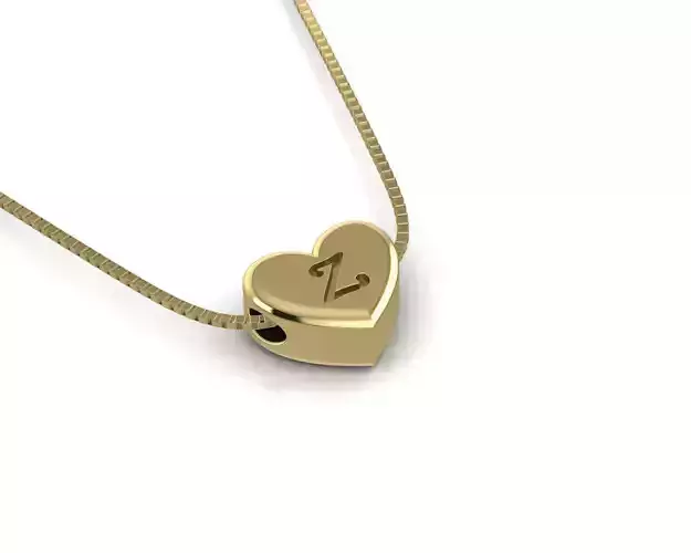 Pendant initial heart Z 3D print model