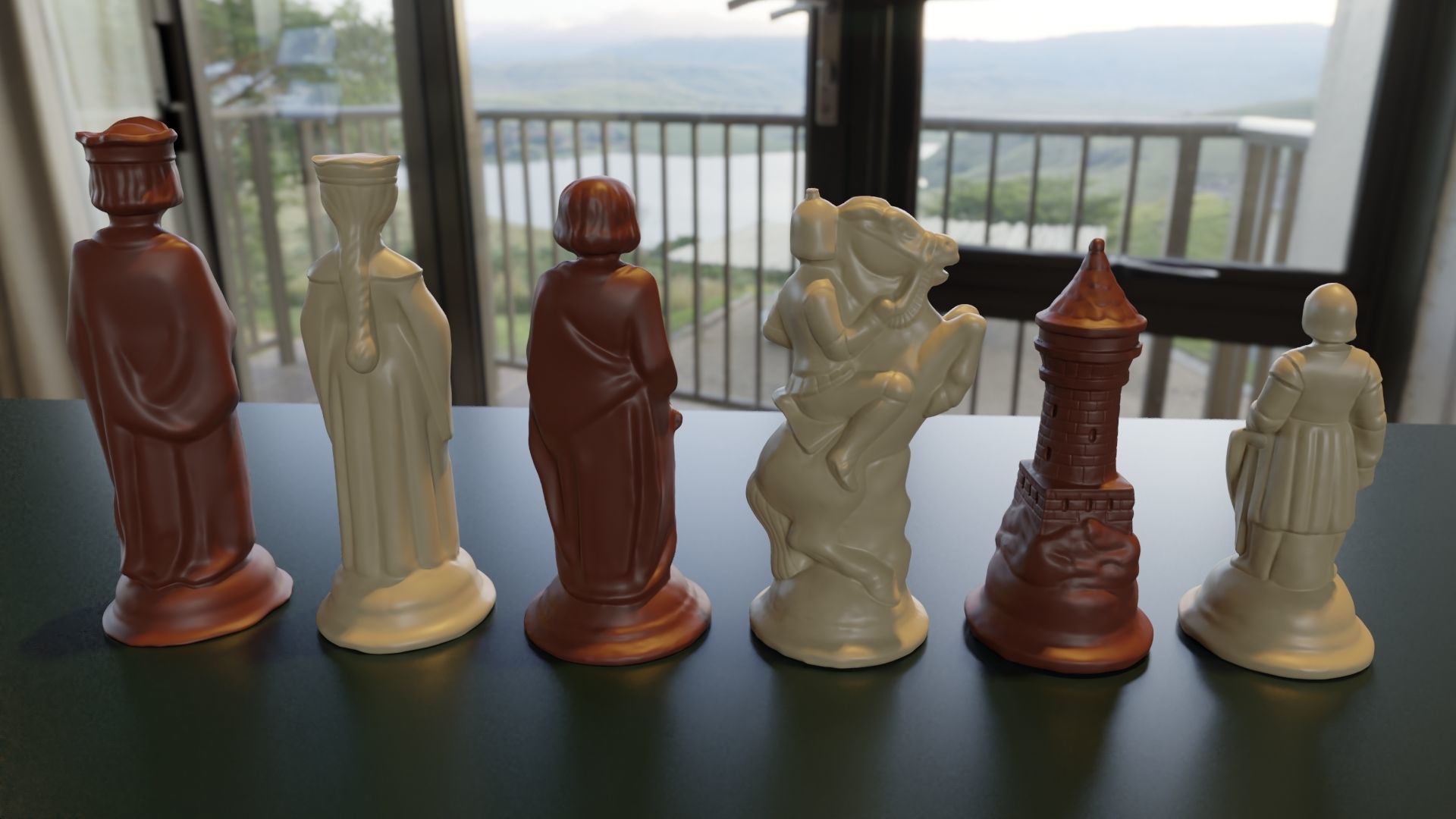 RENAISSANCE Chess Pieces OBJ 3MF blender 3D print model_3