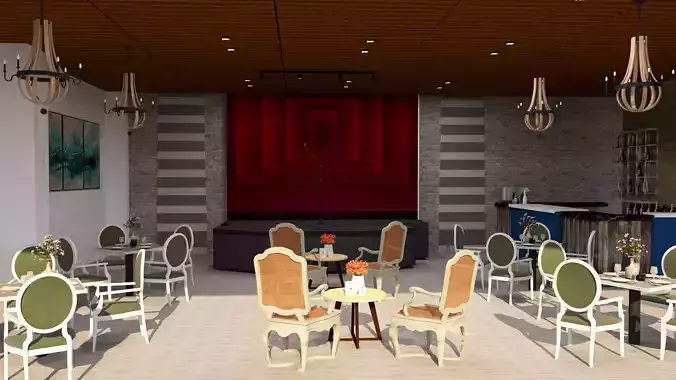 MEDITERRANEAN THEMED RESTAURANT Low-poly 3D model