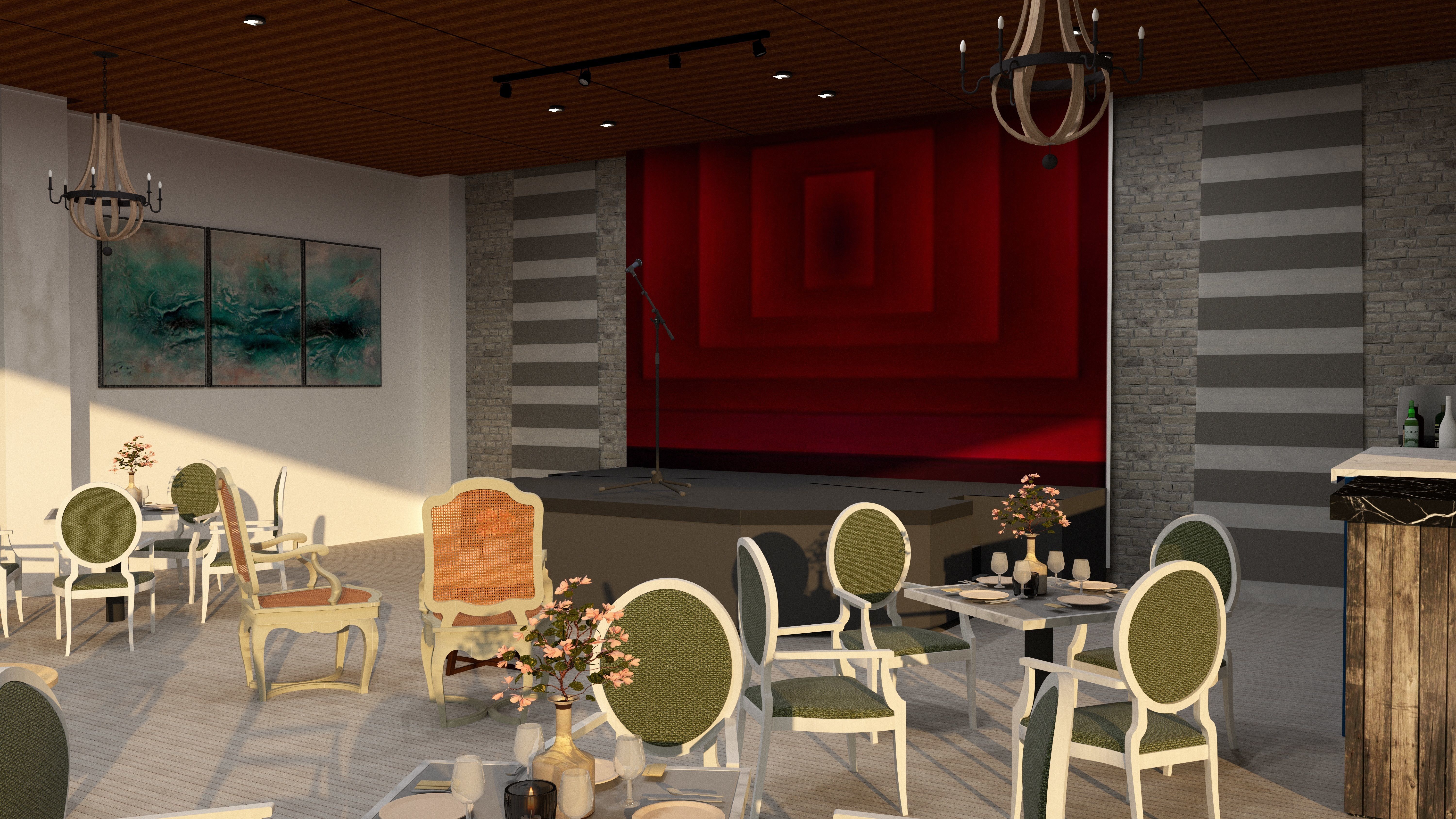 MEDITERRANEAN THEMED RESTAURANT Low-poly 3D model_3