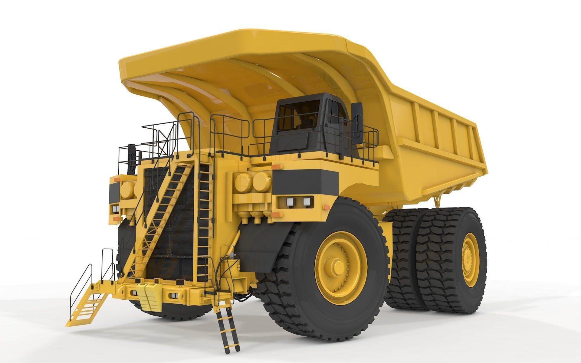 Rigged Mining Truck  3D model_9
