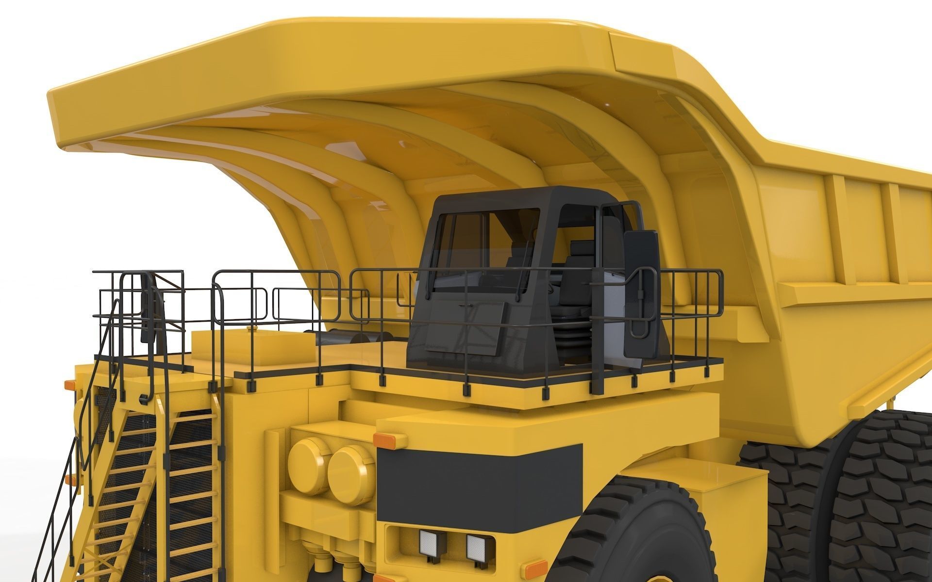 Rigged Mining Truck  3D model_7