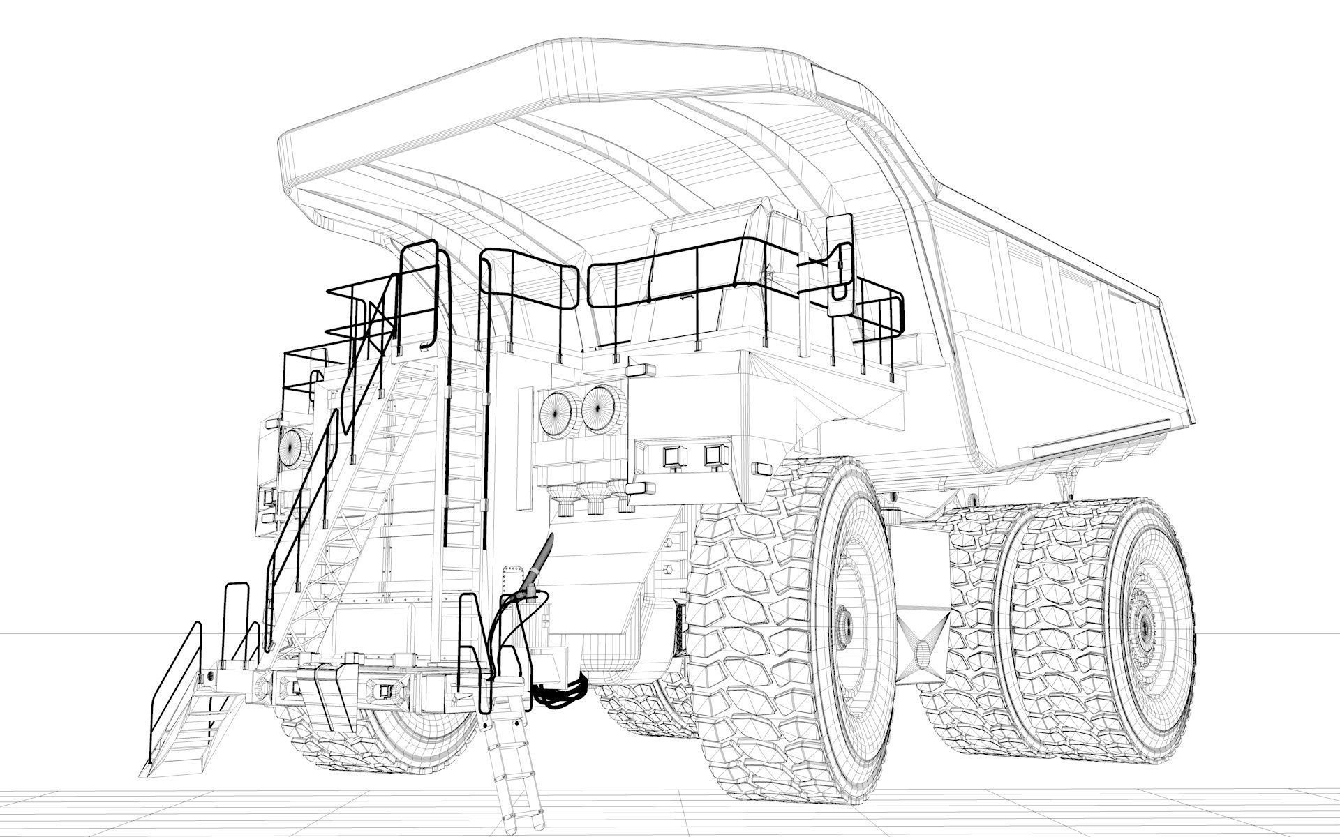 Rigged Mining Truck  3D model_30