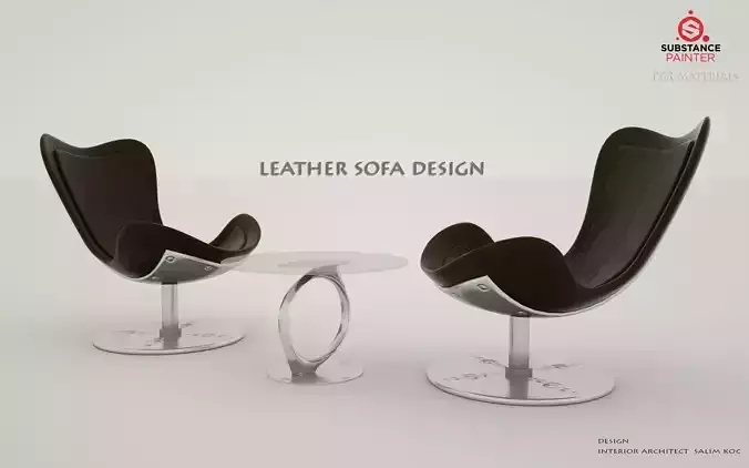  leather armchair 3d model