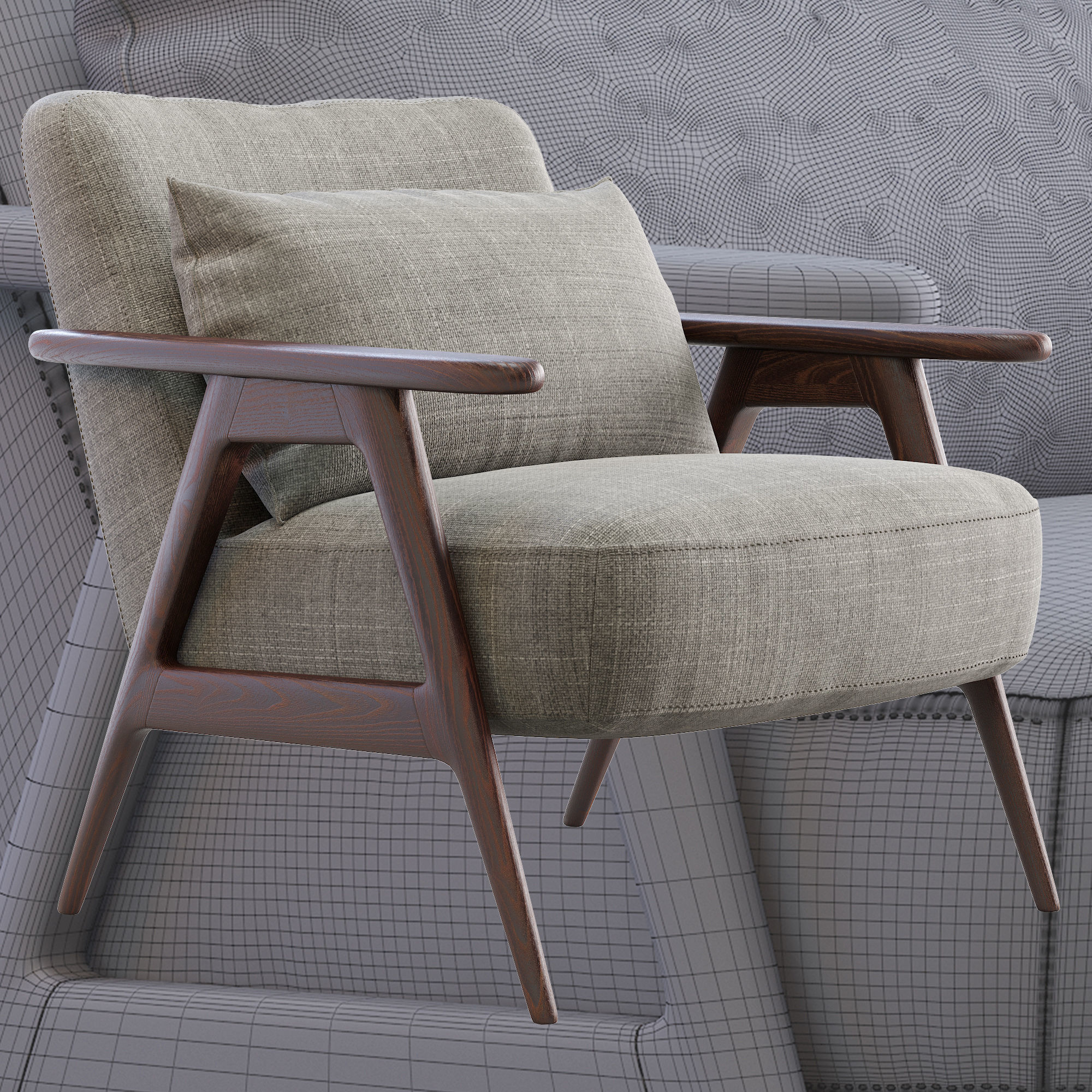 John Lewis end Partners Hendricks Accent Chair 3D model_4