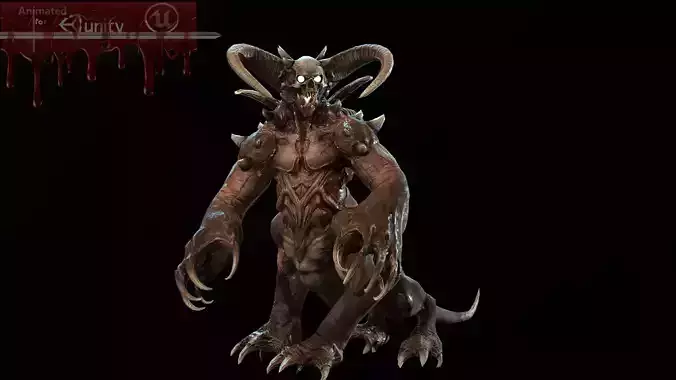 Demon Hound Low-poly 3D model