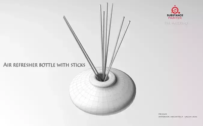 Air refresher bottle with sticks 