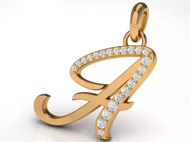 Pendant Alphabet Letter A Diamond