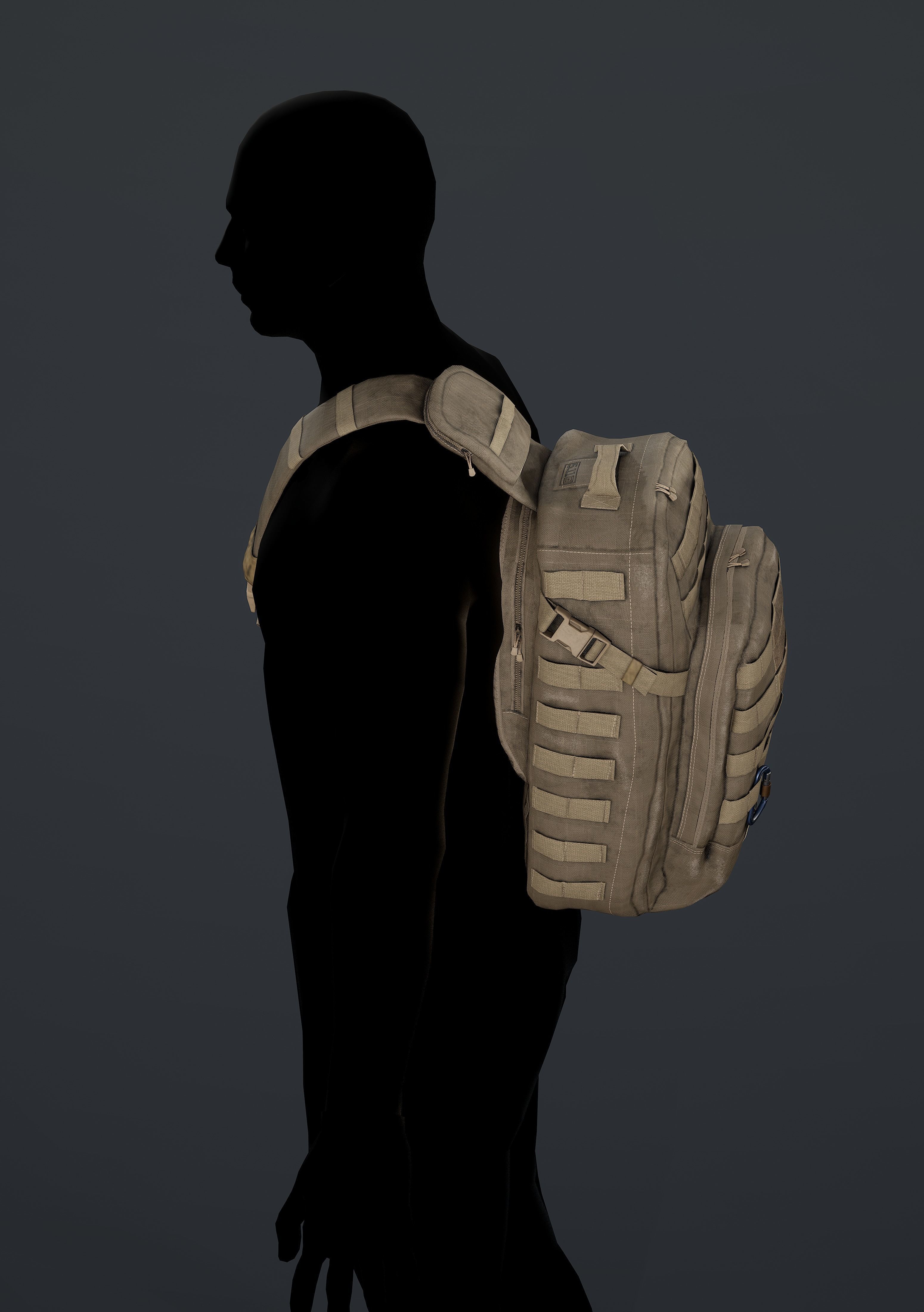 Moab Rush tactical bag Low-poly 3D model_9