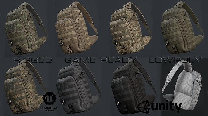 Moab Rush tactical bag Low-poly 3D model