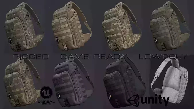 Moab Rush tactical bag Low-poly 3D model