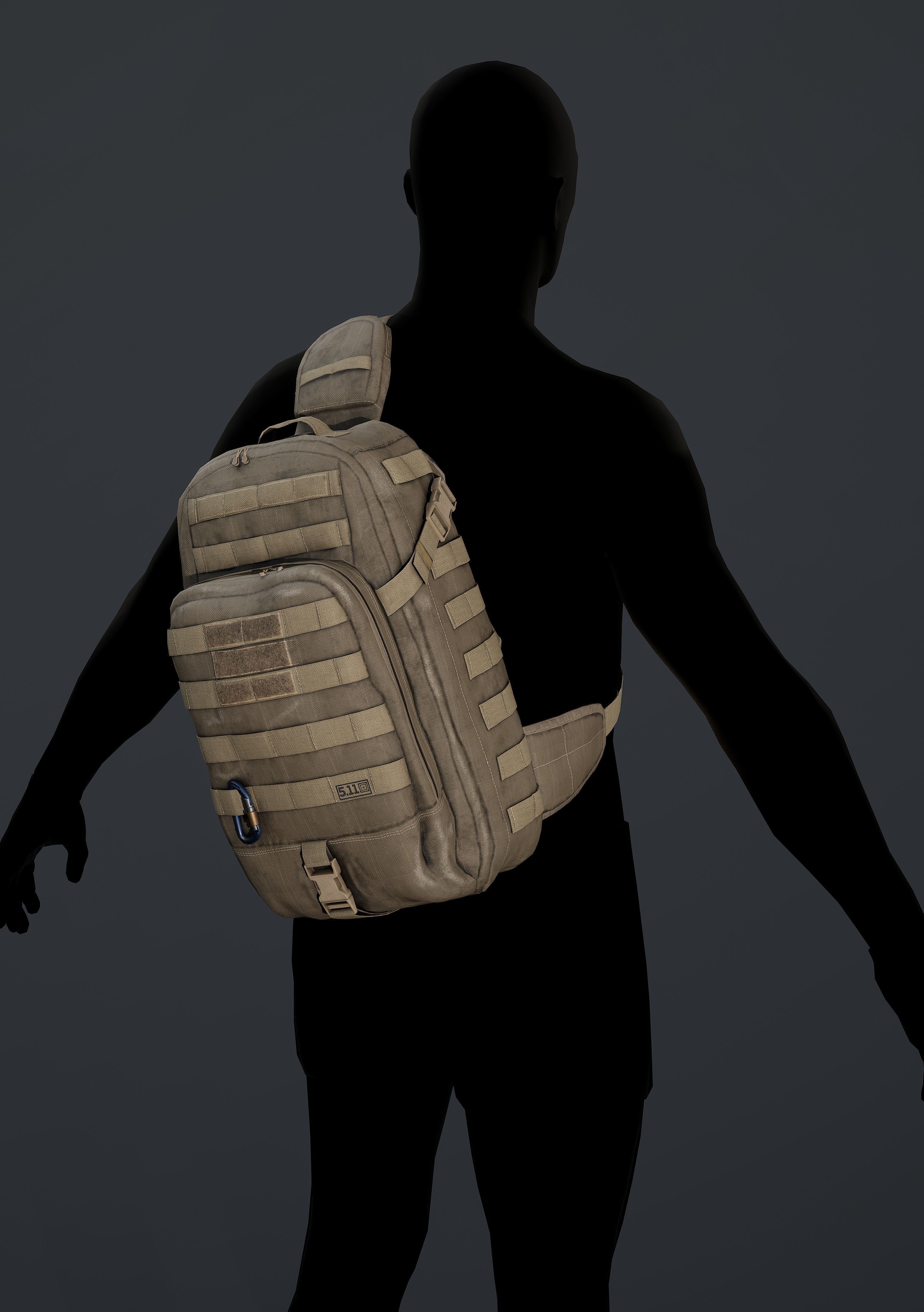 Moab Rush tactical bag Low-poly 3D model_6
